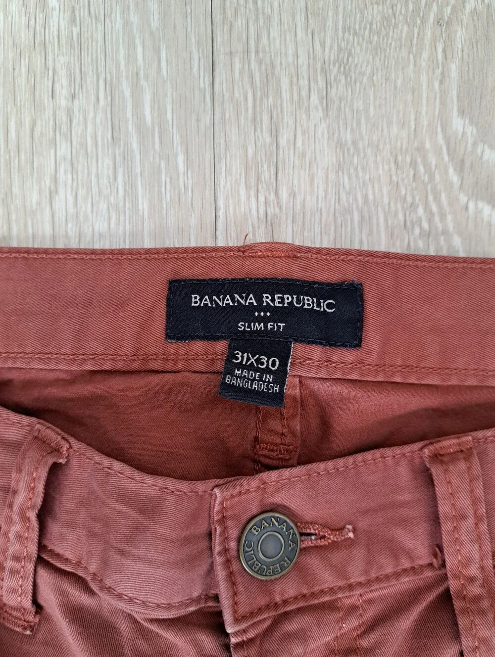 Banana Republic Men's Rust Terracotta Slim Fit Pants Sz 31x30